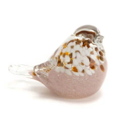 Amadeus Decoration Oiseau En Verre Mouchete Rose - Sulfure