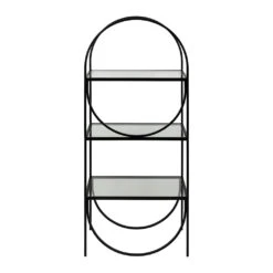 Étagère 3 Niveaux En Verre Et Fer Noir H120cm - Lernet