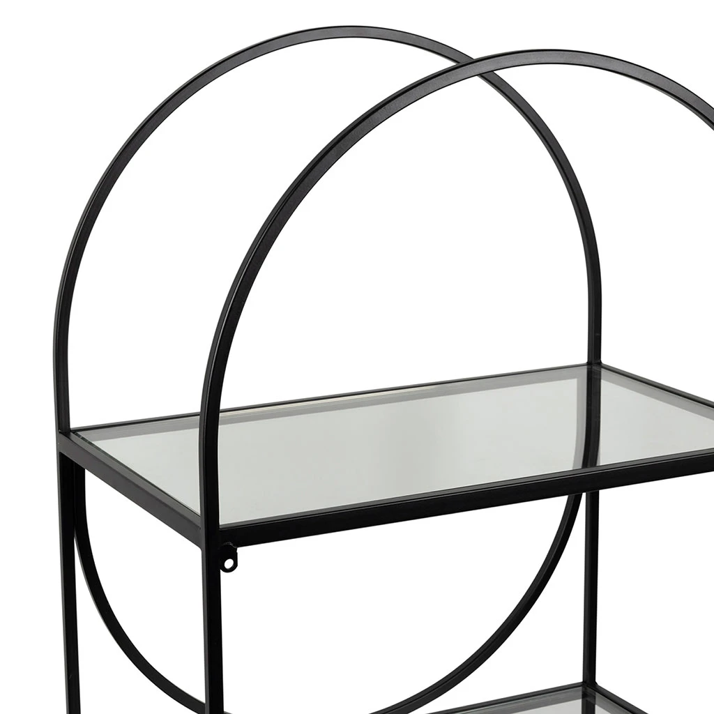Étagère 3 Niveaux En Verre Et Fer Noir H120cm - Lernet 4 Étagère 3 Niveaux En Verre Et Fer Noir H120cm - Lernet – Image 4