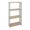 Étagère 3 Niveaux En Verre Trempé Et Bois H165cm - Adela