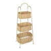 Étagère 3 Paniers En Jute Et Fer Doré H104cm - Réserve