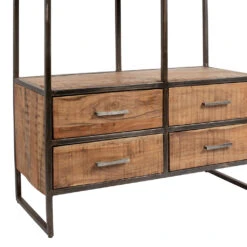 Etagère En Fer Noir Et Bois D' AcaciaH200cm- Factory -Magasin Général Pour La Maison etagere en fer noir et bois d acacia h200cm factory 36485 36485 DET04 WEB 1