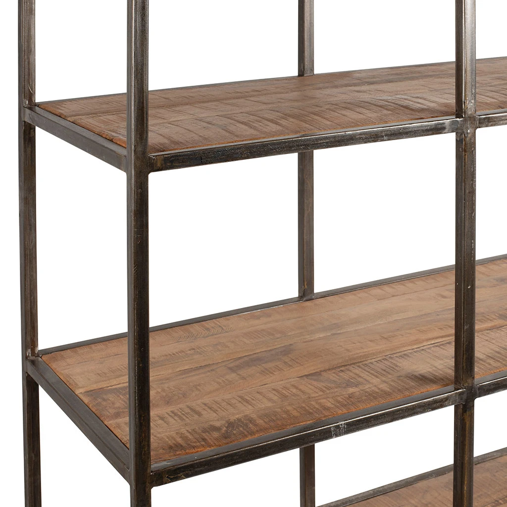 Etagère En Fer Noir Et Bois D' AcaciaH200cm- Factory – Image 7