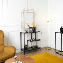 Etagère En Fer Noir Et Verre Fumé H79cm - Edgard 3 Etagère En Fer Noir Et Verre Fumé H79cm - Edgard -Magasin Général Pour La Maison etagere en fer noir et verre fume h79cm edgard 684328 684328 FRN02 WEB