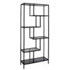 Étagère En Métal Noir Verre Fumé H180cm - Edgard