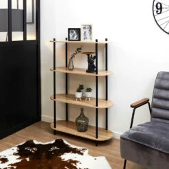 Etagère En Pin Et Bois Naturel Et Noir H113cm - Cobe -Magasin Général Pour La Maison etagere en pin et bois naturel et noir h113cm cobe 684326 684326 FRN02 WEB