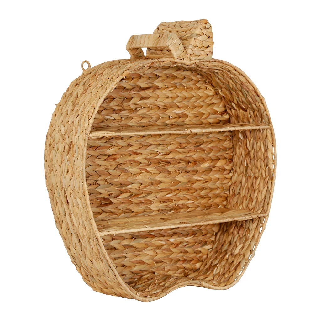 Etagere Murale 2 Niveaux En Jacynthe D'eau Et Fer Naturel H59cm - Pomme 2 Etagere Murale 2 Niveaux En Jacynthe D'eau Et Fer Naturel H59cm - Pomme – Image 2