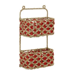 Étagère Murale 2 Paniers En Jonc De Mer Naturel Et Rouge 4 Étagère Murale 2 Paniers En Jonc De Mer Naturel Et Rouge -Magasin Général Pour La Maison etagere murale 2 paniers en jonc de mer naturel et rouge 201554 201554 DET01 WEB