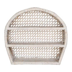 Étagère Murale 3 Niveaux En Rotin Blanchi H41cm - Ednna