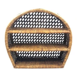 Étagère Murale 3 Niveaux En Rotin Brun H41cm - Ednna