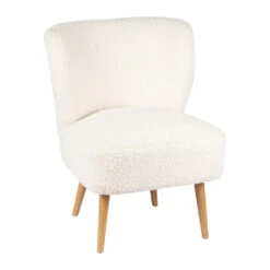 Fauteuil Bouclette Blanc Crème - Elément -Magasin Général Pour La Maison fauteuil bouclette blanc creme element 74388 74388 DET01 WEB 1