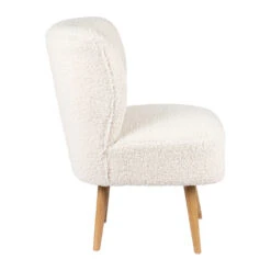 Fauteuil Bouclette Blanc Crème - Elément -Magasin Général Pour La Maison fauteuil bouclette blanc creme element 74388 74388 DET04 WEB 1