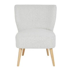 Fauteuil Bouclette Blanc - Eleonor