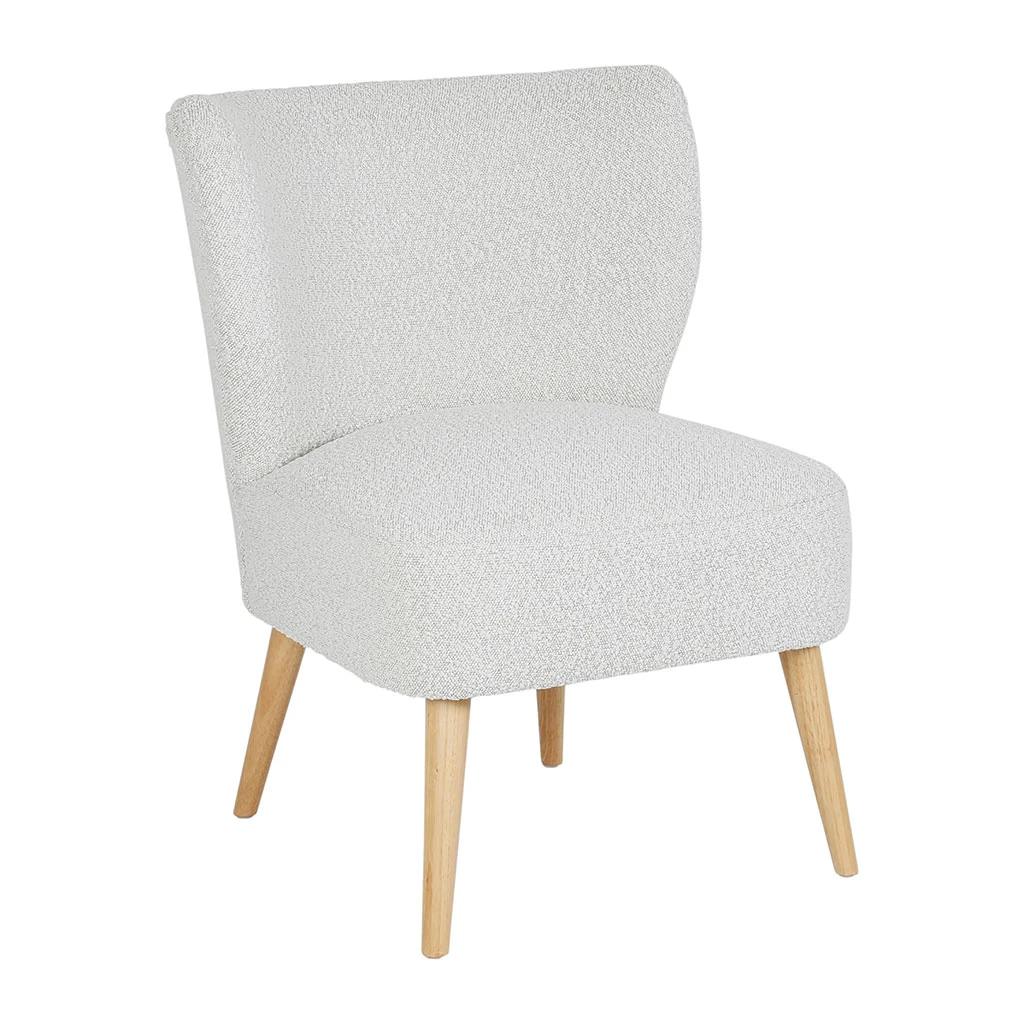 Fauteuil Bouclette Blanc - Eleonor 2 Fauteuil Bouclette Blanc - Eleonor – Image 2