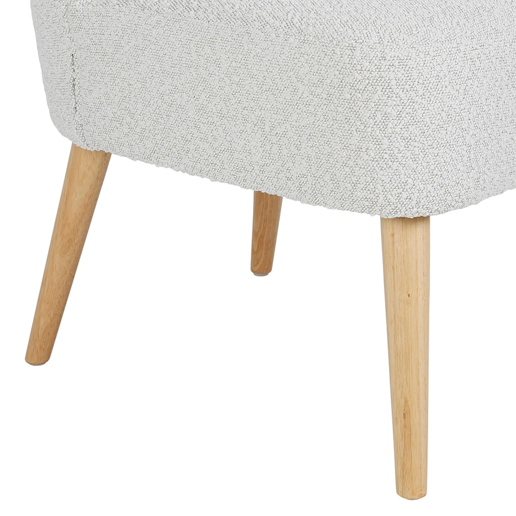 Fauteuil Bouclette Blanc - Eleonor 4 Fauteuil Bouclette Blanc - Eleonor – Image 4