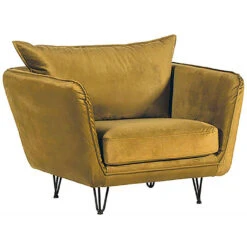 Fauteuil Club Tissu Ocre - Harry