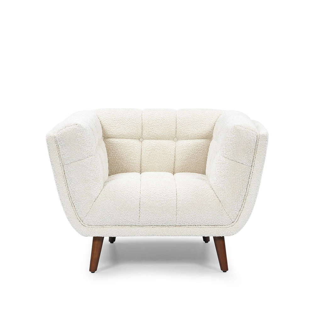 Fauteuil De Salon En Tissu Effet Bouclette écru -Beryl 1 Fauteuil De Salon En Tissu Effet Bouclette écru -Beryl