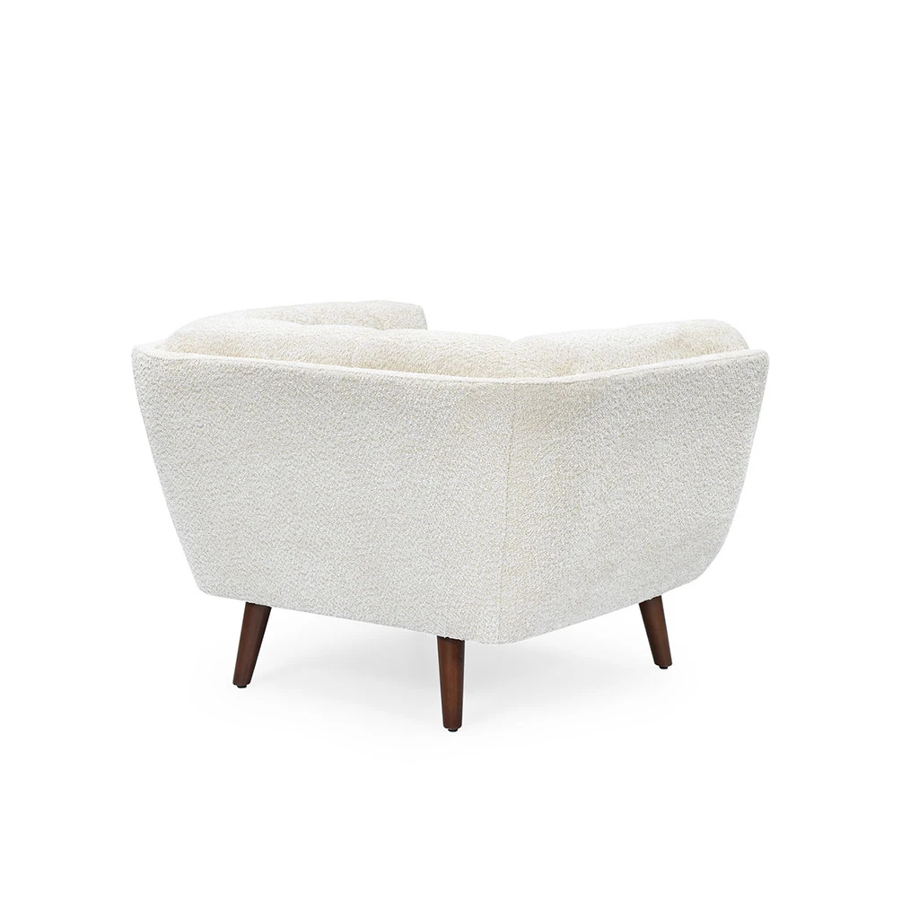 Fauteuil De Salon En Tissu Effet Bouclette écru -Beryl 5 Fauteuil De Salon En Tissu Effet Bouclette écru -Beryl – Image 5