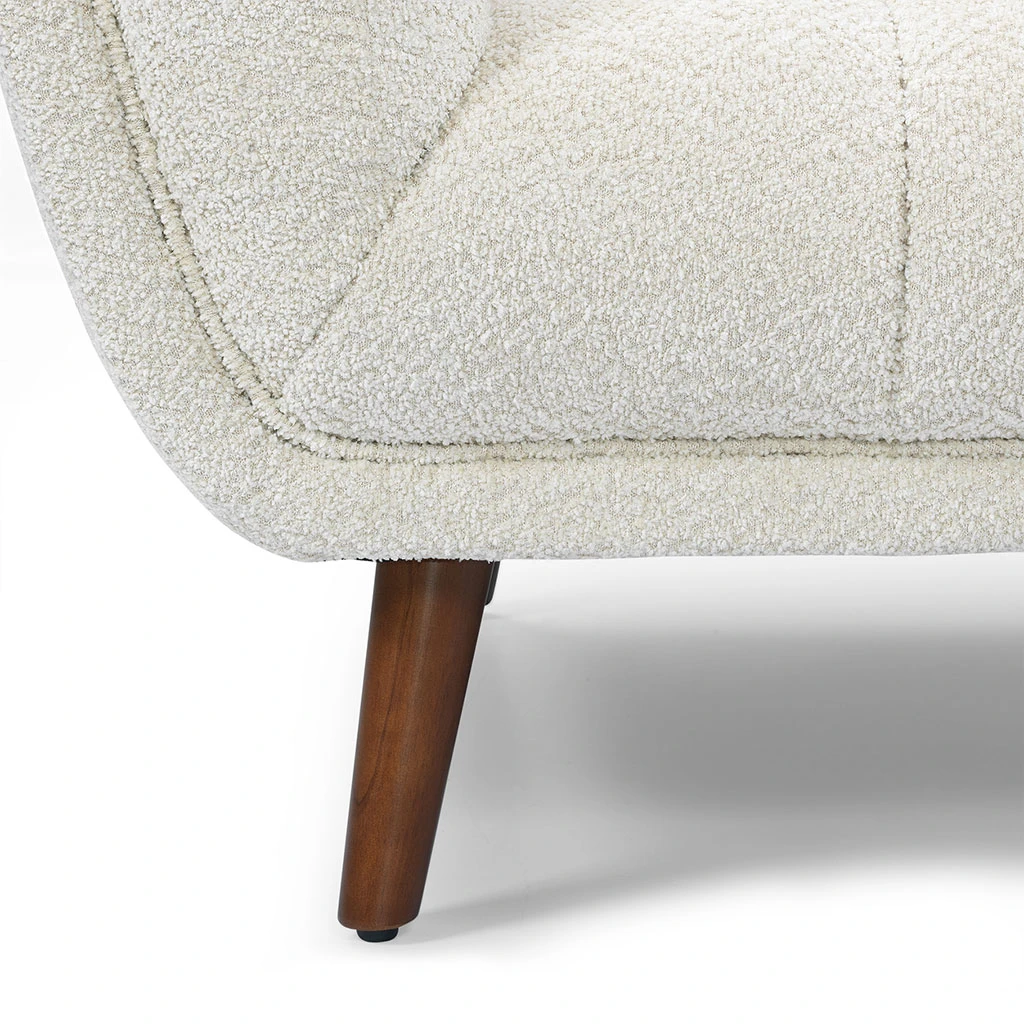 Fauteuil De Salon En Tissu Effet Bouclette écru -Beryl 4 Fauteuil De Salon En Tissu Effet Bouclette écru -Beryl – Image 4