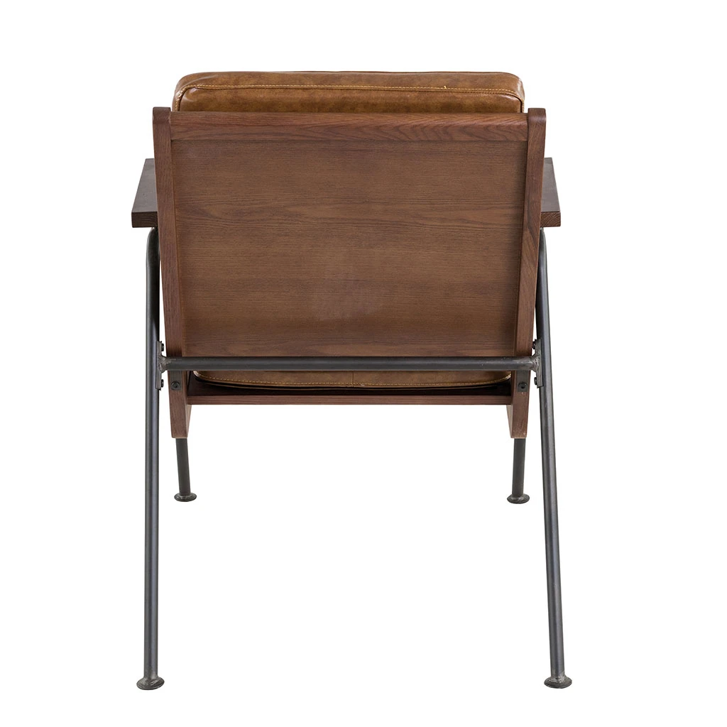 Fauteuil Effet Cuir Marron Clair - Lewis 2 Fauteuil Effet Cuir Marron Clair - Lewis – Image 2