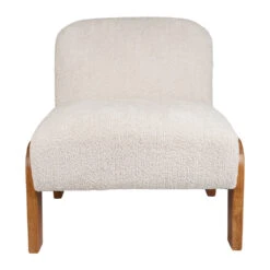 Fauteuil En Bois D'hévéa Et Tissu écru - Element