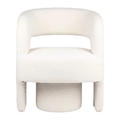 Fauteuil Avec Tabouret Bouclette Ecru - Organic