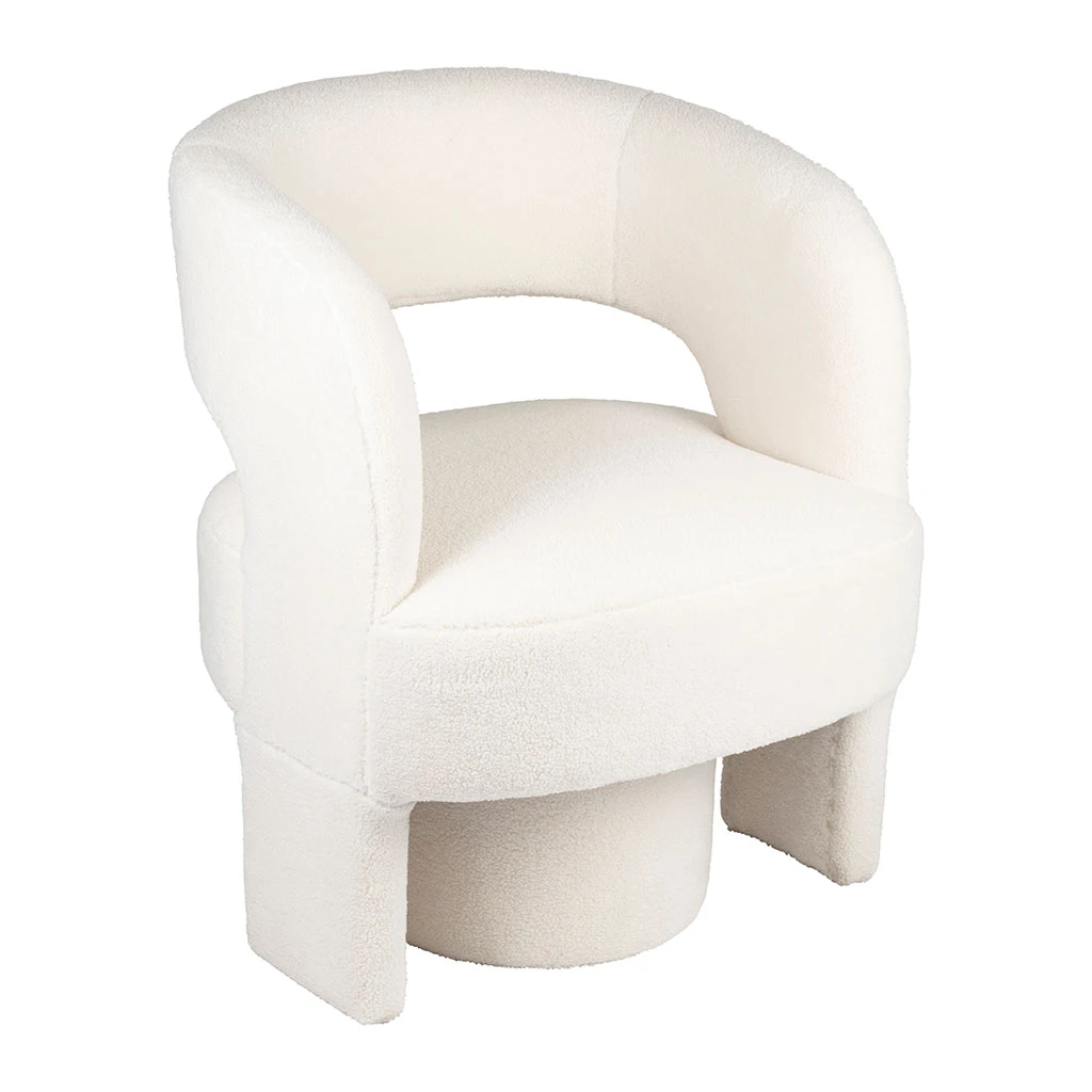 Fauteuil Avec Tabouret Bouclette Ecru - Organic 5 Fauteuil Avec Tabouret Bouclette Ecru - Organic – Image 5