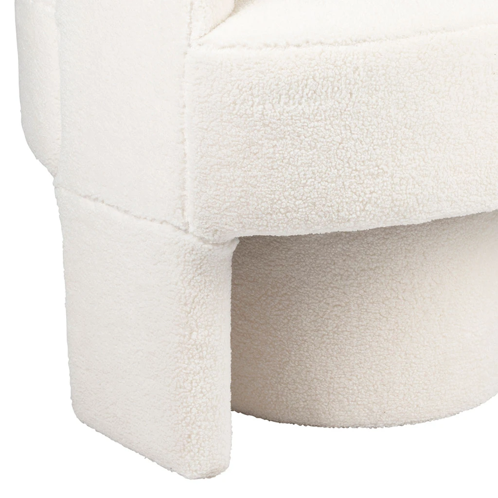 Fauteuil Avec Tabouret Bouclette Ecru - Organic 4 Fauteuil Avec Tabouret Bouclette Ecru - Organic – Image 4