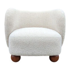 Fauteuil En Tissu Bouclette écru - Sixties