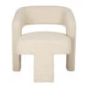 Fauteuil En Tissu Bouclette Ivoire - Klosen
