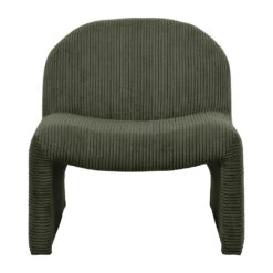 Fauteuil En Tissu Côtelé Vert - Minimal