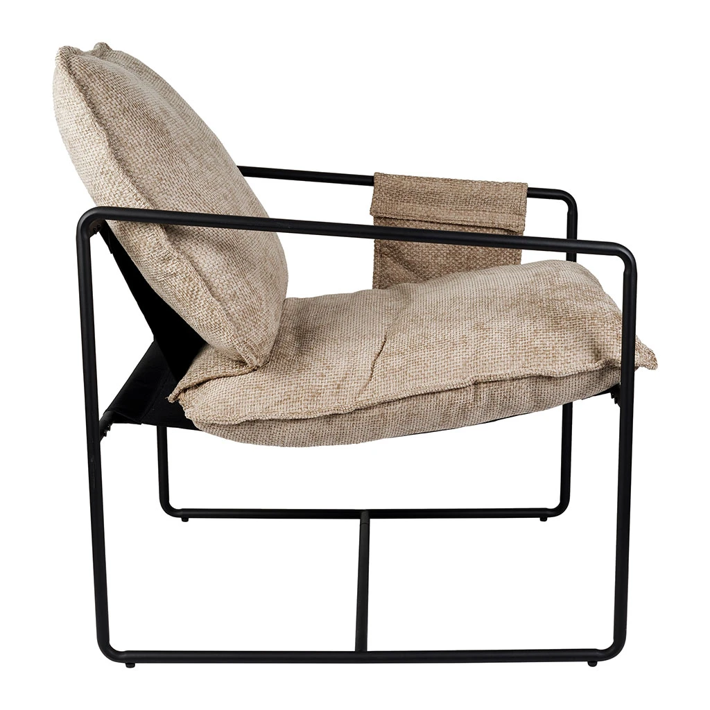 Fauteuil En Tissu Et Fer Beige - Element 3 Fauteuil En Tissu Et Fer Beige - Element – Image 3