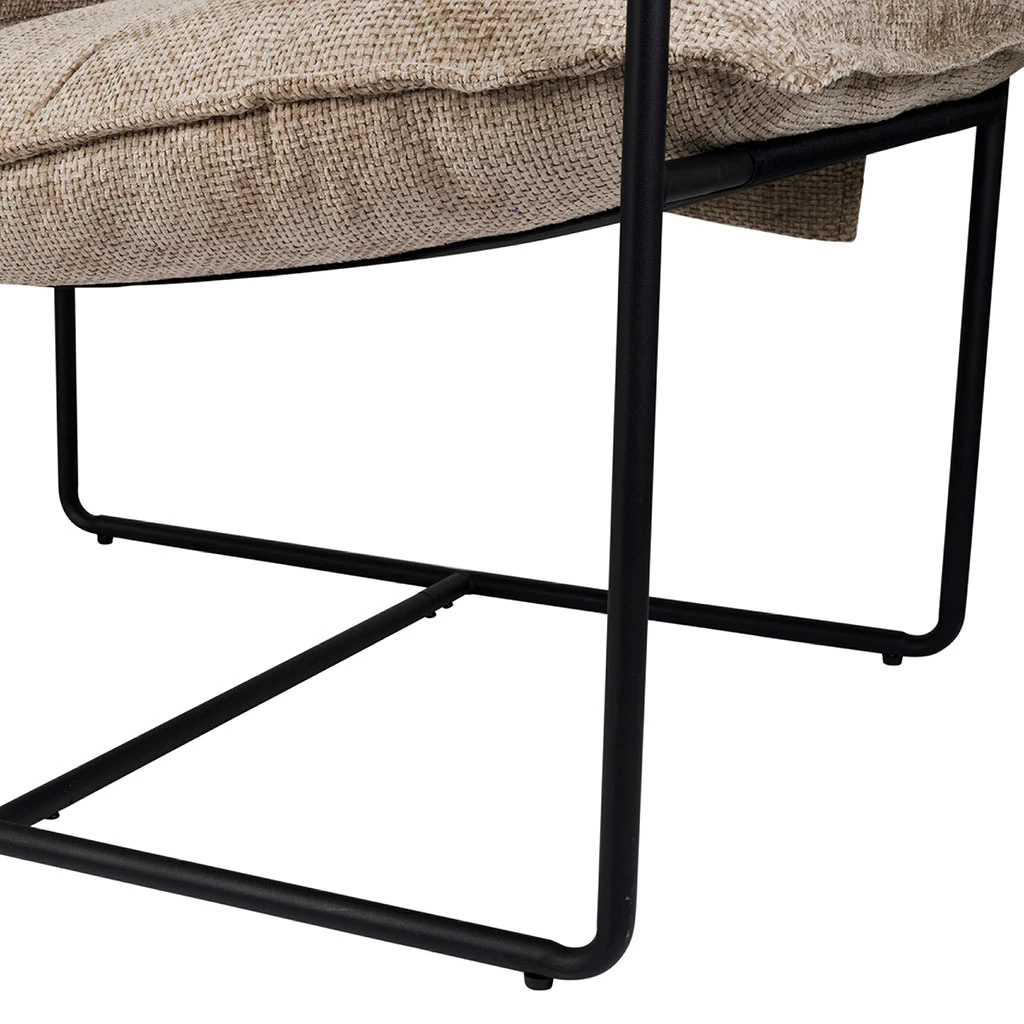 Fauteuil En Tissu Et Fer Beige - Element 4 Fauteuil En Tissu Et Fer Beige - Element – Image 4