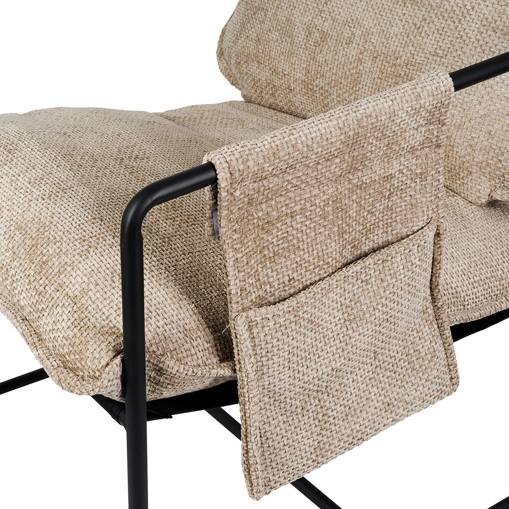 Fauteuil En Tissu Et Fer Beige - Element 7 Fauteuil En Tissu Et Fer Beige - Element – Image 7