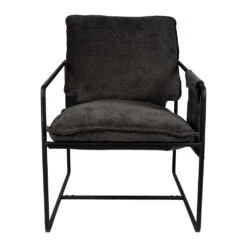 Fauteuil En Tissu Et Fer Noir - Element