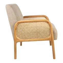 Fauteuil En Tissu Et Hévéa Beige - Firmin -Magasin Général Pour La Maison fauteuil en tissu et hevea beige firmin 201965 201965 DET02 WEB