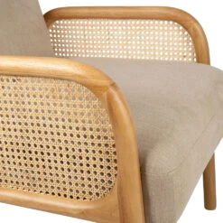 Fauteuil En Tissu Et Hévéa Beige - Firmin -Magasin Général Pour La Maison fauteuil en tissu et hevea beige firmin 201965 201965 DET03 WEB