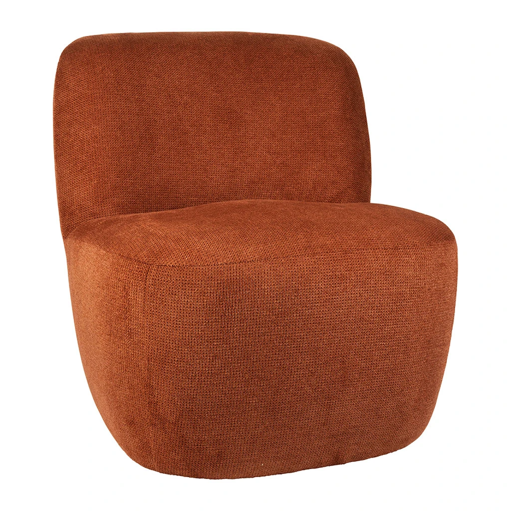 Fauteuil En Tissu Terracotta - Tessia 2 Fauteuil En Tissu Terracotta - Tessia – Image 2
