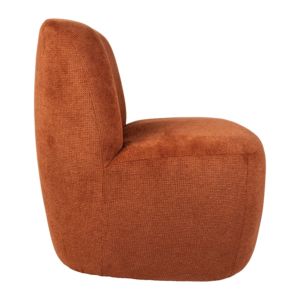 Fauteuil En Tissu Terracotta - Tessia 3 Fauteuil En Tissu Terracotta - Tessia – Image 3