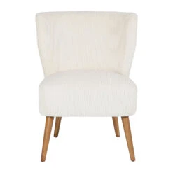 Fauteuil En Velours Côtelé écru - Eleonor