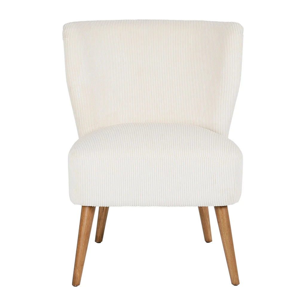 Fauteuil En Velours Côtelé écru - Eleonor 1 Fauteuil En Velours Côtelé écru - Eleonor