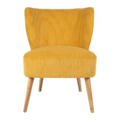 Fauteuil En Velours Côtelé Moutarde - Eleonor