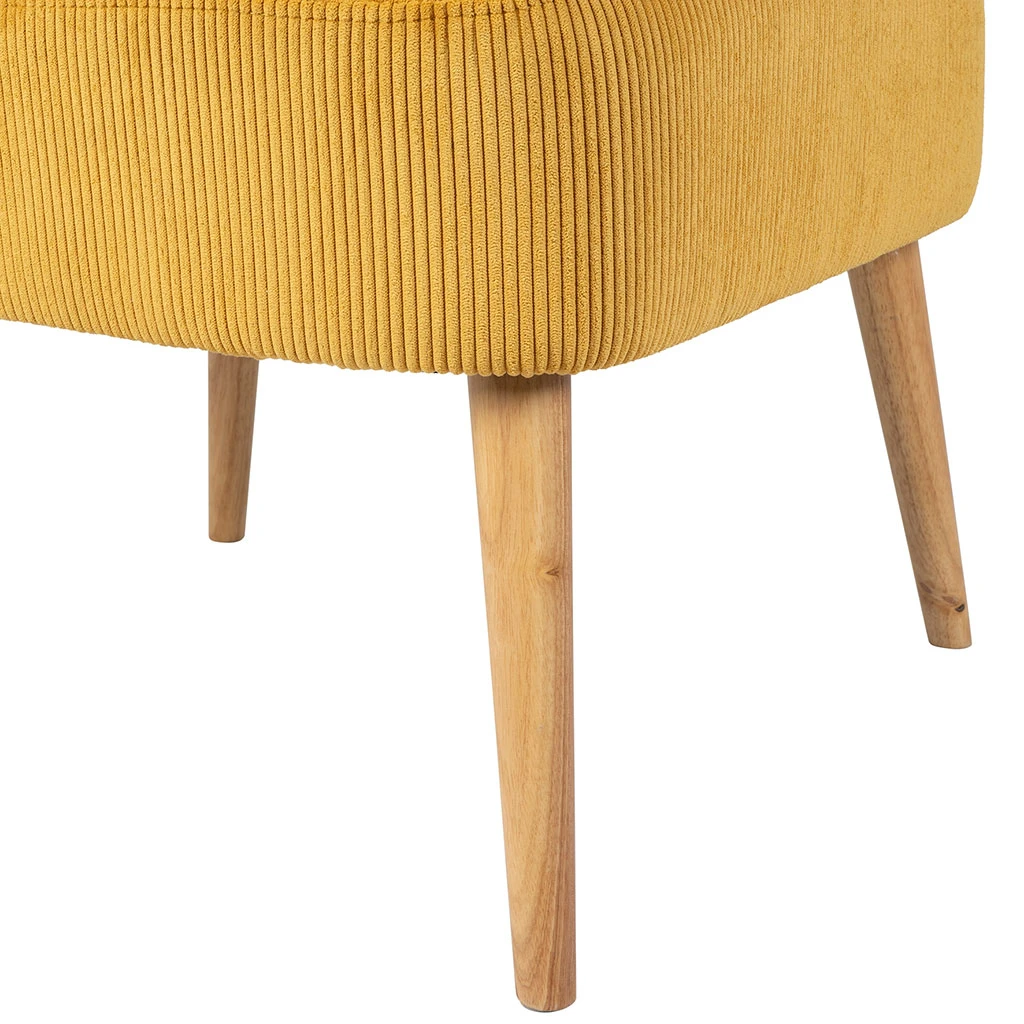 Fauteuil En Velours Côtelé Moutarde - Eleonor 4 Fauteuil En Velours Côtelé Moutarde - Eleonor – Image 4