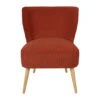 Fauteuil En Velours Côtelé Terracotta - Eleonor