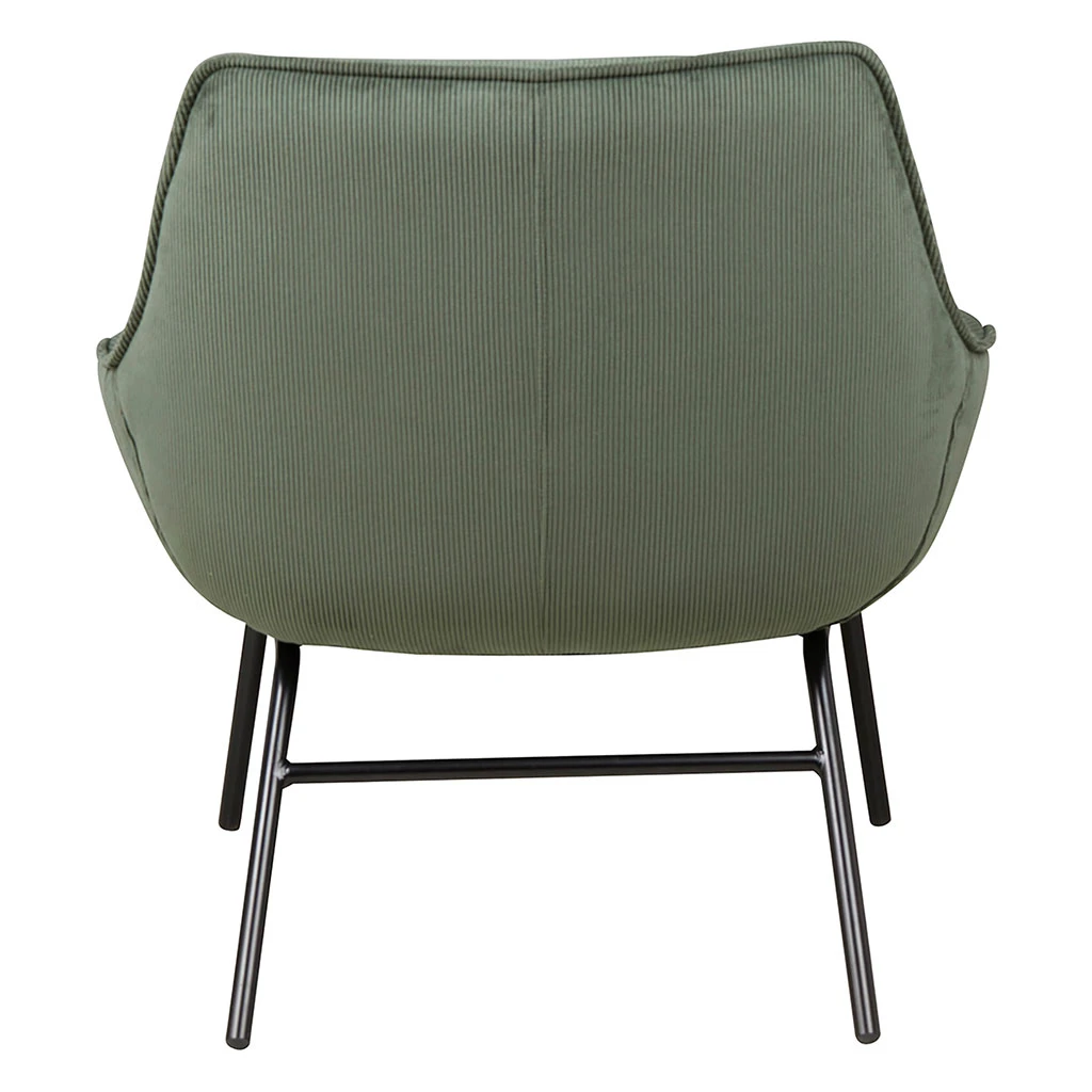 Fauteuil En Velours Côtelé Vert Sapin - Martin 3 Fauteuil En Velours Côtelé Vert Sapin - Martin – Image 3