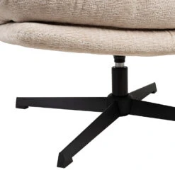 Fauteuil Et Repose Pied En Tissu Beige Et Fer Noir - Lery -Magasin Général Pour La Maison fauteuil et repose pied en tissu beige et fer noir lery 320058 320058 DET06 WEB