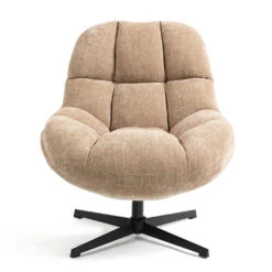 Fauteuil Pivotant En Tissu Sable - Molto