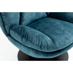 Fauteuil Pivotant En Velours Bleu Gris - Topi 13 Fauteuil Pivotant En Velours Bleu Gris - Topi -Magasin Général Pour La Maison fauteuil pivotant en velours bleu gris topi 678906 678906 FRN08 WEB
