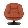 Fauteuil Pivotant En Velours Côtelé Terracotta - Topi