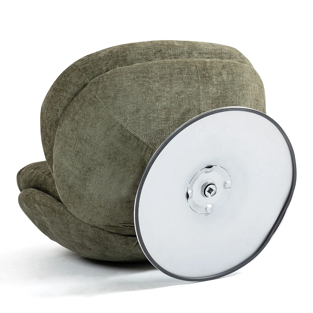 Fauteuil Pivotant En Velours Kaki - Topi 7 Fauteuil Pivotant En Velours Kaki - Topi – Image 7